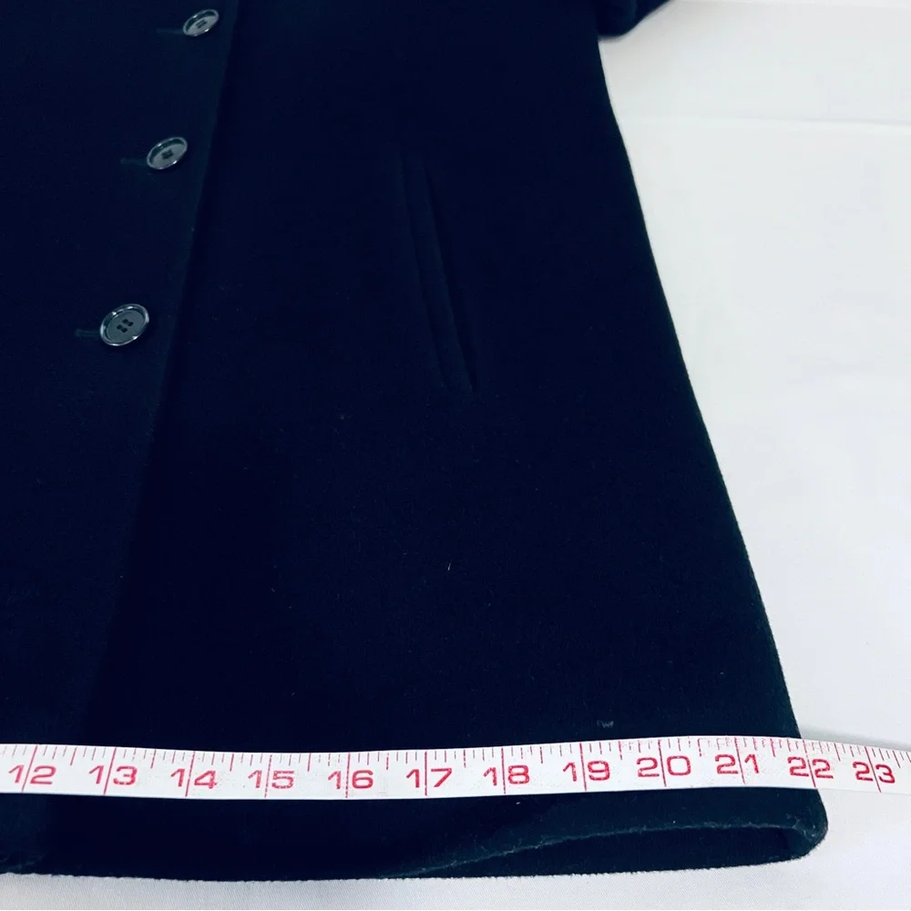 Vintage 1990s Calvin Klein 100% Merino Wool Single Breasted Walker Car Coat - 8 - Picture 7 of 15